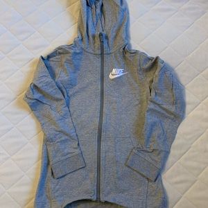Nike gray zip up light weight hoodie